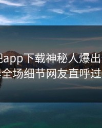 昨晚杏吧app下载神秘人爆出热点，引爆全场细节网友直呼过瘾