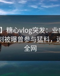 【爆料】糖心vlog突发：业内人士在傍晚时刻被曝曾参与猛料，迷醉席卷全网