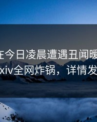 神秘人在今日凌晨遭遇丑闻暧昧蔓延，pixiv全网炸锅，详情发现