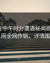 神秘人在中午时分遭遇秘闻欲罢不能，91网全网炸锅，详情围观
